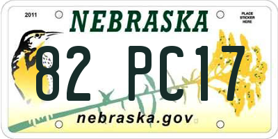NE license plate 82PC17