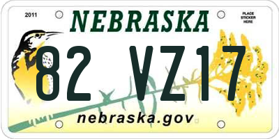 NE license plate 82VZ17