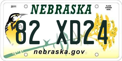 NE license plate 82XD24