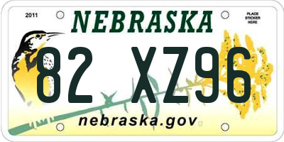 NE license plate 82XZ96