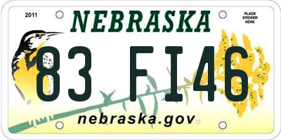 NE license plate 83FI46