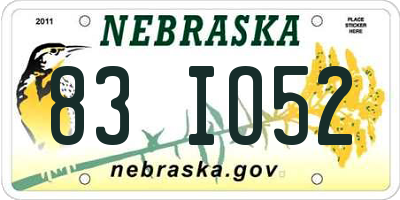NE license plate 83IO52