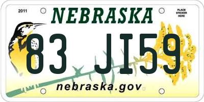 NE license plate 83JI59
