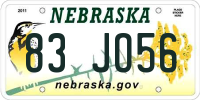 NE license plate 83JO56