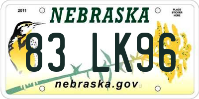 NE license plate 83LK96