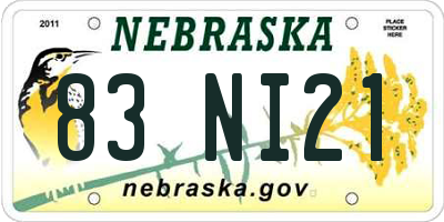 NE license plate 83NI21