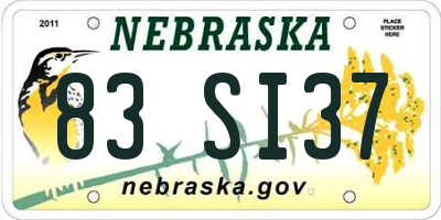 NE license plate 83SI37