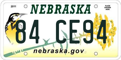 NE license plate 84CE94