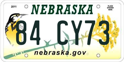 NE license plate 84CY73