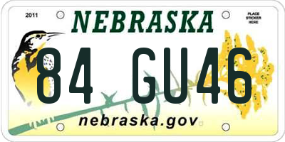 NE license plate 84GU46