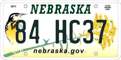 NE license plate 84HC37