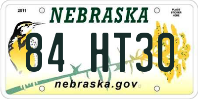 NE license plate 84HT30