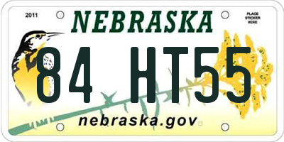 NE license plate 84HT55