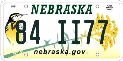 NE license plate 84II77