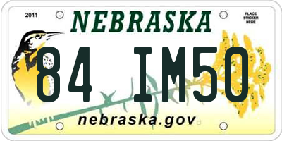 NE license plate 84IM50