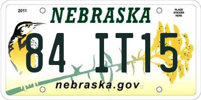 NE license plate 84IT15