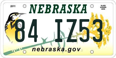 NE license plate 84IZ53