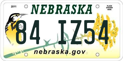NE license plate 84IZ54