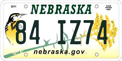 NE license plate 84IZ74