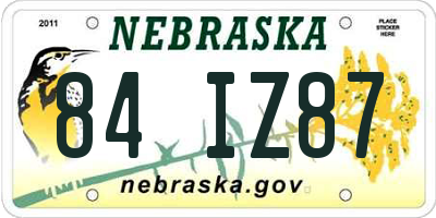 NE license plate 84IZ87