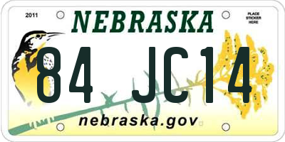 NE license plate 84JC14