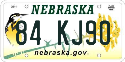 NE license plate 84KJ90