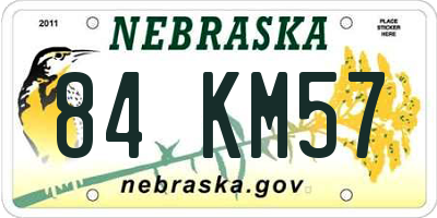 NE license plate 84KM57