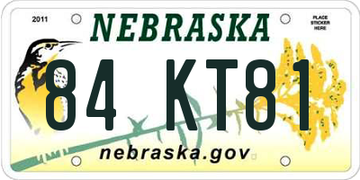 NE license plate 84KT81