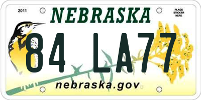 NE license plate 84LA77