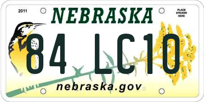 NE license plate 84LC10