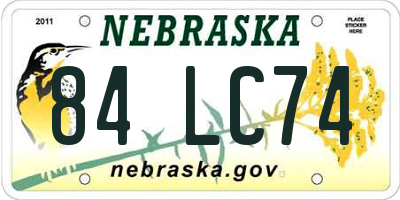 NE license plate 84LC74