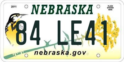 NE license plate 84LE41