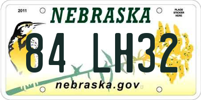 NE license plate 84LH32