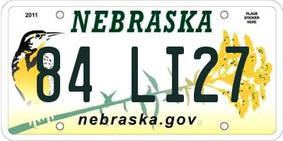 NE license plate 84LI27