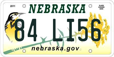 NE license plate 84LI56