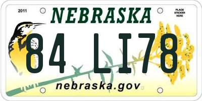 NE license plate 84LI78