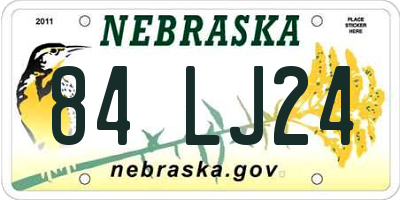NE license plate 84LJ24