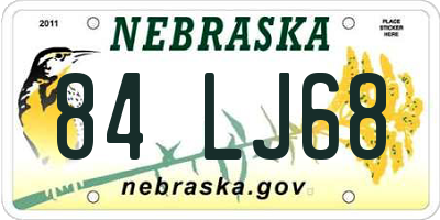 NE license plate 84LJ68