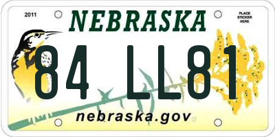NE license plate 84LL81