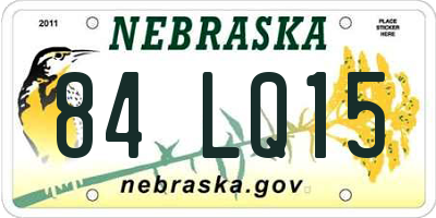 NE license plate 84LQ15