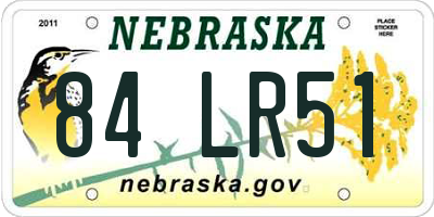 NE license plate 84LR51