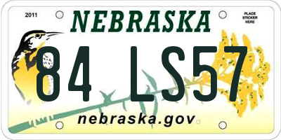 NE license plate 84LS57