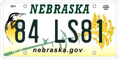 NE license plate 84LS81