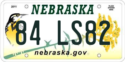 NE license plate 84LS82