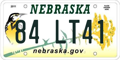 NE license plate 84LT41