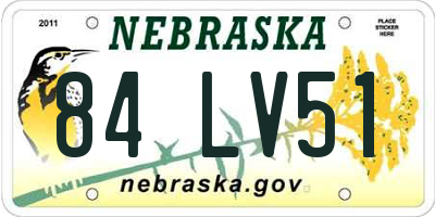 NE license plate 84LV51