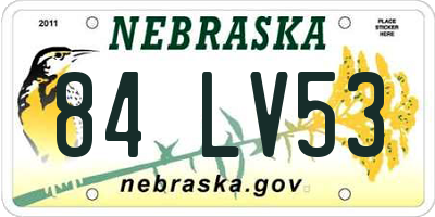 NE license plate 84LV53