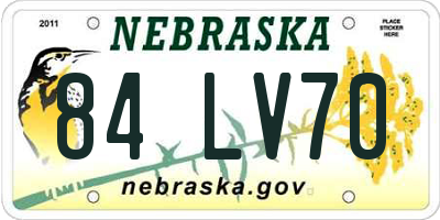 NE license plate 84LV70
