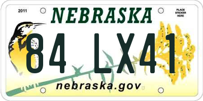 NE license plate 84LX41