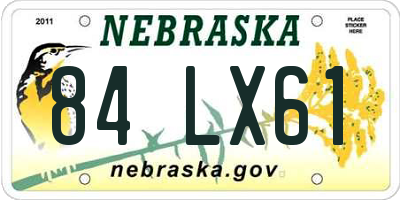 NE license plate 84LX61